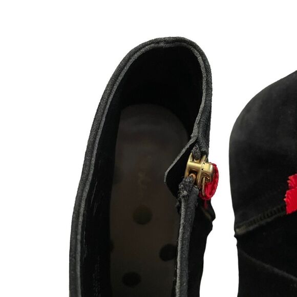 BODEN Marlow Suede Heeled Ankle Bootie Black Size 38 EU / US 7.5 - Picture 10 of 11